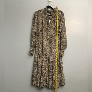 Paisley Print Long Sleeve Dress
